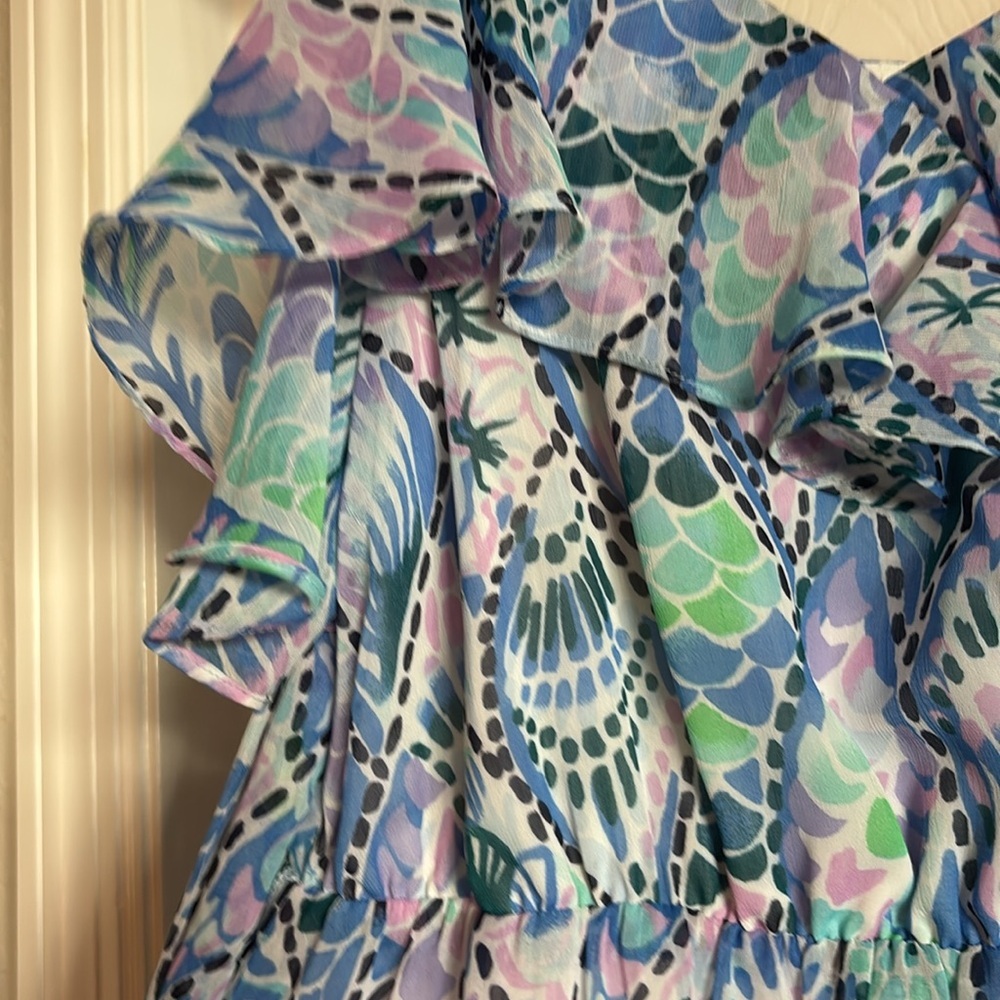 Lilly Pulitzer Coastal Blue Tails of The Sea (2018) Maxi Dress - Picture 5 of 6